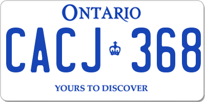 ON license plate CACJ368