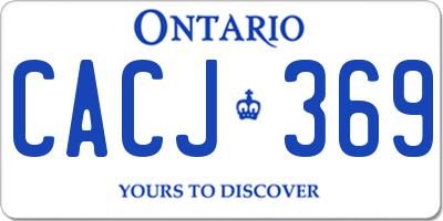 ON license plate CACJ369