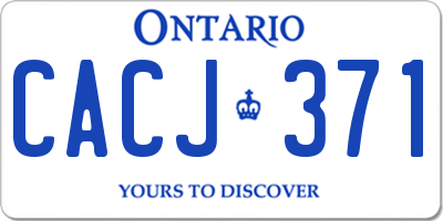 ON license plate CACJ371