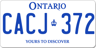 ON license plate CACJ372