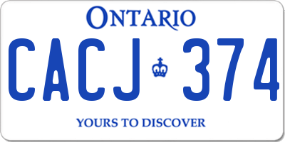 ON license plate CACJ374