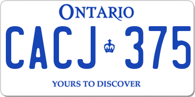 ON license plate CACJ375