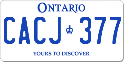 ON license plate CACJ377