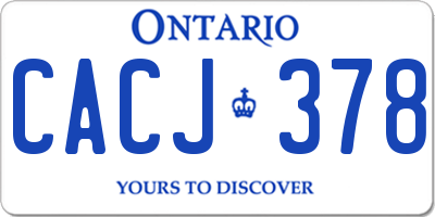 ON license plate CACJ378