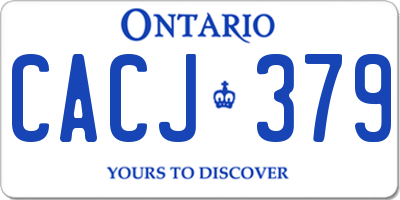 ON license plate CACJ379