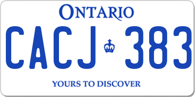 ON license plate CACJ383