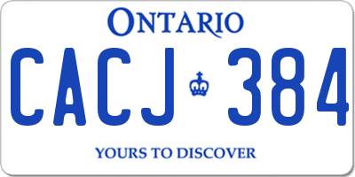 ON license plate CACJ384