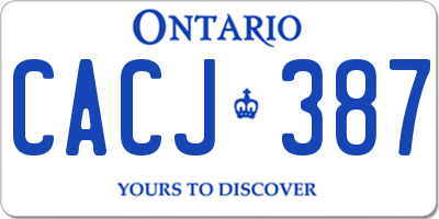 ON license plate CACJ387