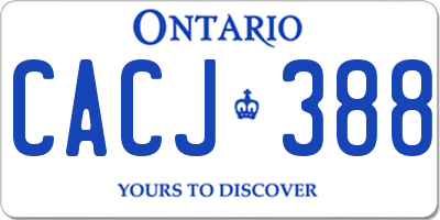 ON license plate CACJ388