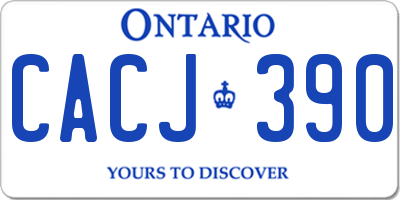 ON license plate CACJ390