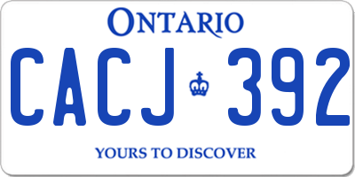 ON license plate CACJ392