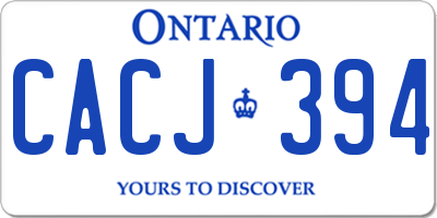 ON license plate CACJ394