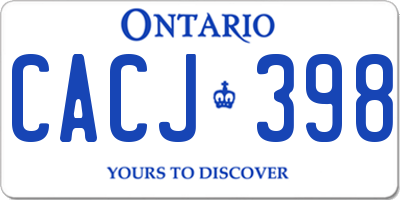 ON license plate CACJ398