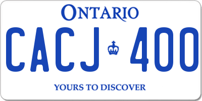 ON license plate CACJ400