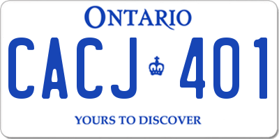 ON license plate CACJ401