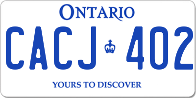 ON license plate CACJ402