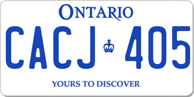 ON license plate CACJ405