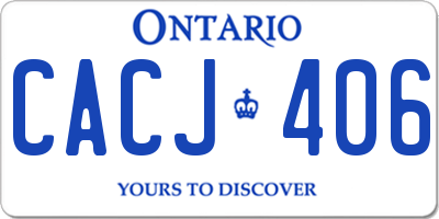 ON license plate CACJ406