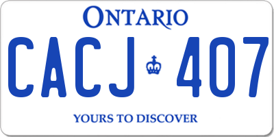 ON license plate CACJ407