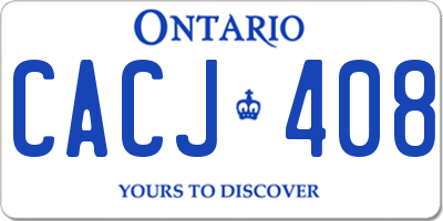 ON license plate CACJ408