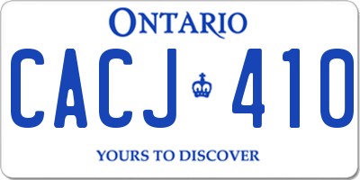 ON license plate CACJ410