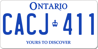 ON license plate CACJ411