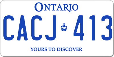 ON license plate CACJ413