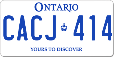 ON license plate CACJ414