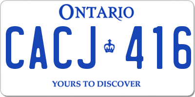 ON license plate CACJ416