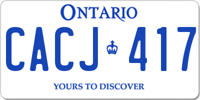 ON license plate CACJ417