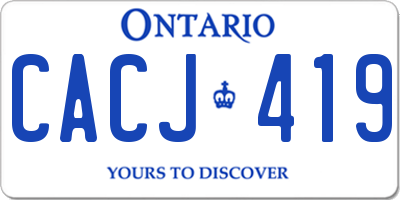 ON license plate CACJ419