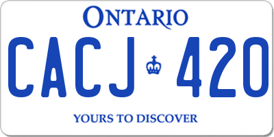 ON license plate CACJ420