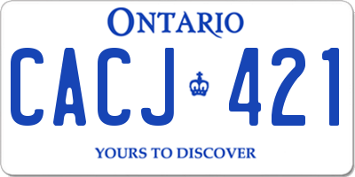 ON license plate CACJ421