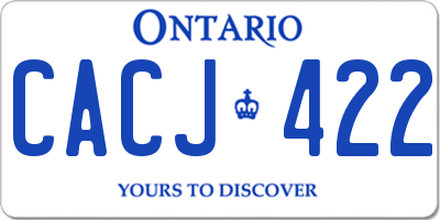 ON license plate CACJ422