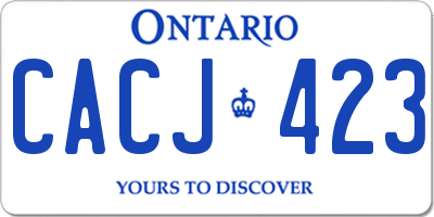 ON license plate CACJ423