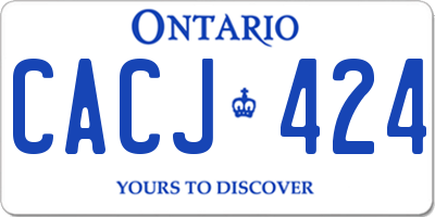 ON license plate CACJ424