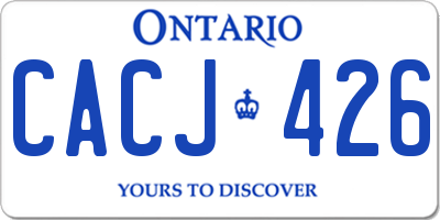 ON license plate CACJ426