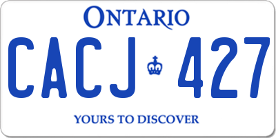 ON license plate CACJ427