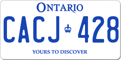 ON license plate CACJ428