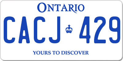 ON license plate CACJ429