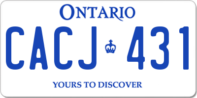 ON license plate CACJ431