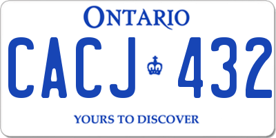 ON license plate CACJ432