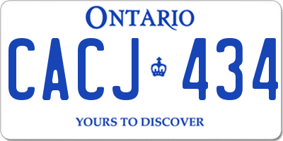 ON license plate CACJ434