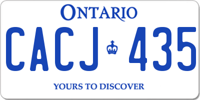 ON license plate CACJ435