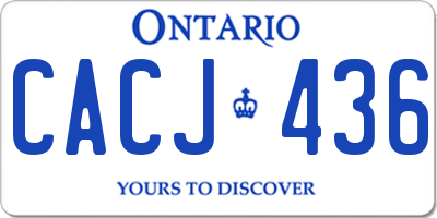 ON license plate CACJ436