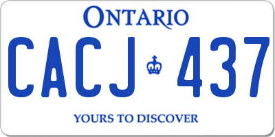 ON license plate CACJ437