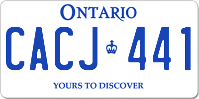 ON license plate CACJ441