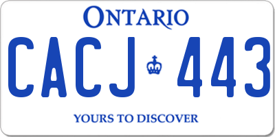 ON license plate CACJ443