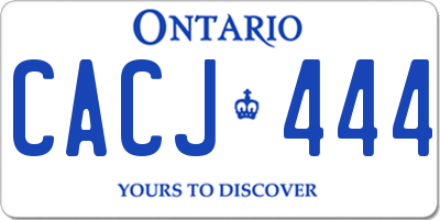 ON license plate CACJ444