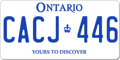 ON license plate CACJ446